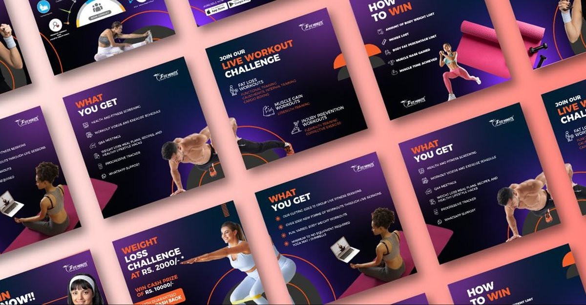 Social media carousel designs by The Designing Factory